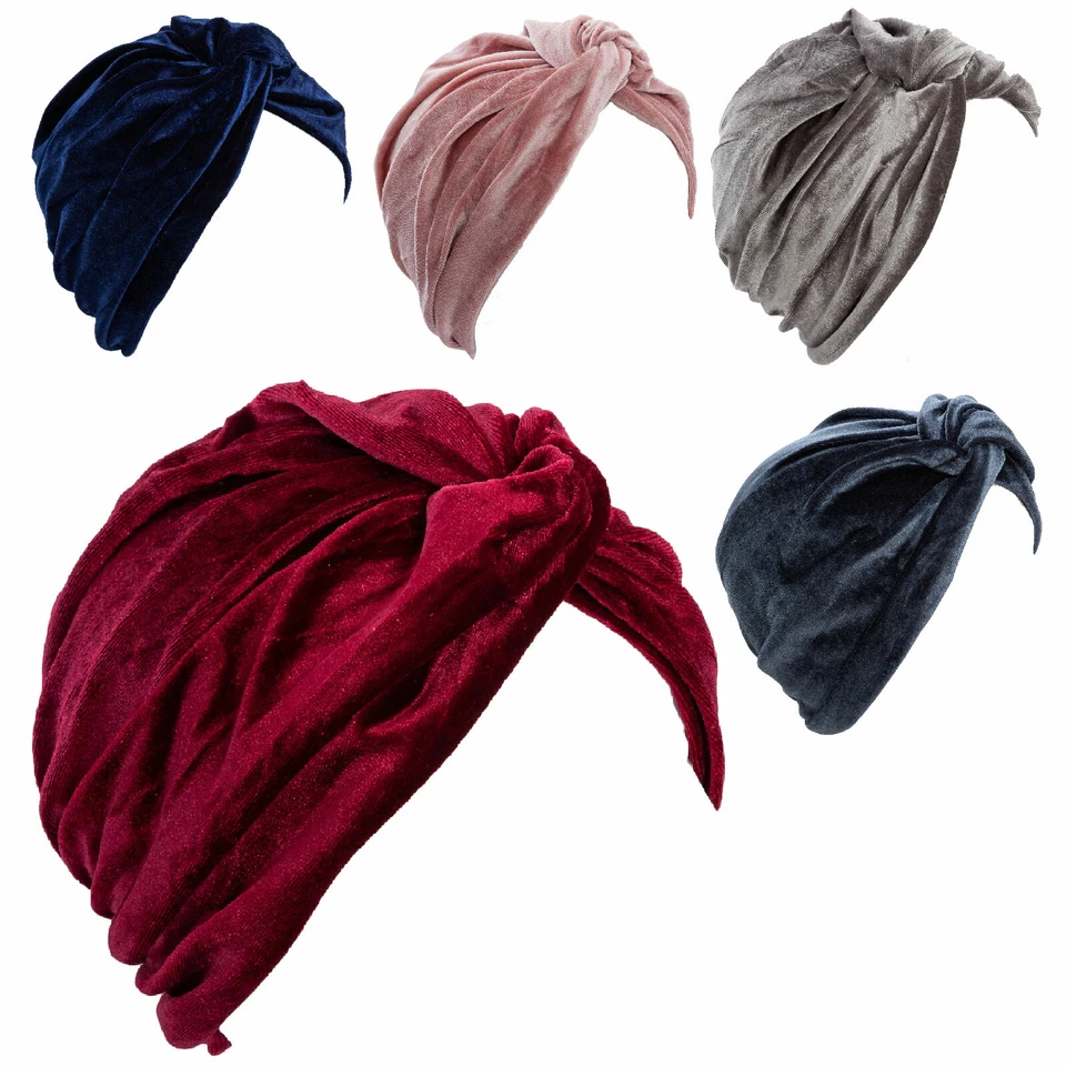 Turban Femme Bonnet Rétro Bande-écharpe Chenille Chapeau Velours Chaud Toocool - Photo 1/1