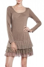 A'reve | Slip Dress Long Sleeve Taupe
