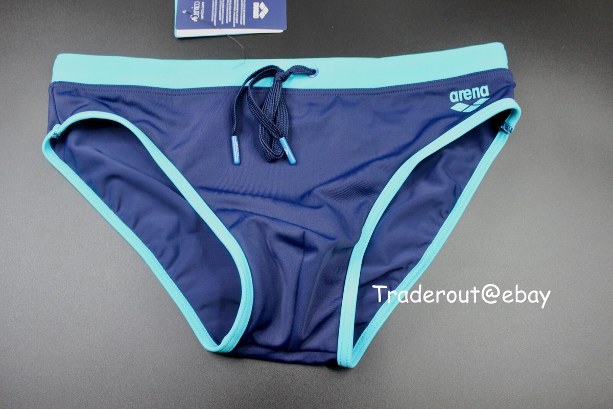 Arena men navy blue Fundamentals borders swim brief swimwear