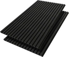 Black-47.2x23.6in Luxdecor Acoustic Wood Slat Wall Panels for Wall 2pack