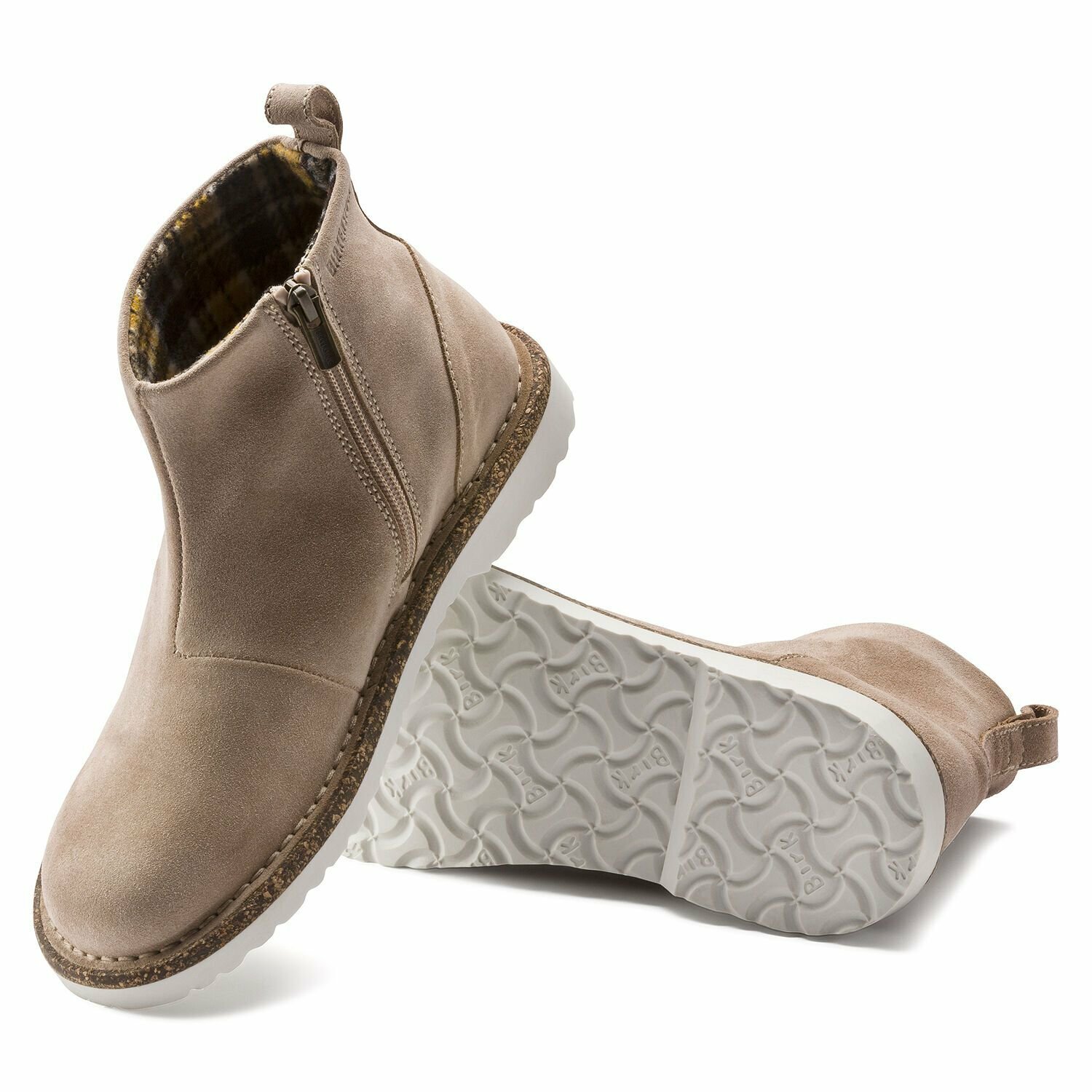 BIRKENSTOCK MELROSE SUEDE ANKLE WOMEN BOOT SIDE ZIP LINED REGULAR NUDE  1015012 | eBay