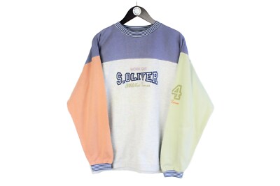 VINTAGE S.OLIVER SWEATSHIRT SIZE M multicolor crewneck jumper 90s sport wear