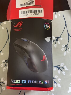ASUS ROG Gladius III Gaming Mouse (Tuned 19,000 DPI sensor, Hot Swappable Push-F