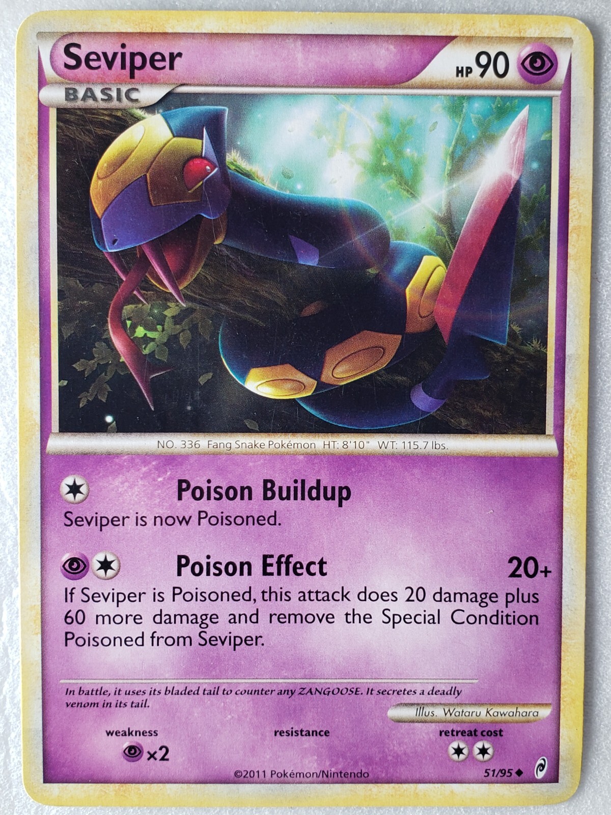 Seviper 51/95 LP - Call Of Legends Pokemon Card - $2 Combined Shipping