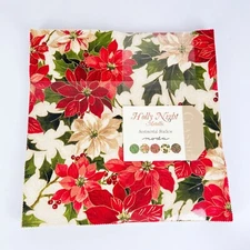 Moda "Holly Night Metallic" Layer Cake 42 10" Quilt Fabric - Sentimental Studios