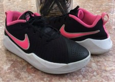 Nike Team Hustle Quick 2 GS Girls Black Pink Running Shoes Sz 5.5Y AT5298-003