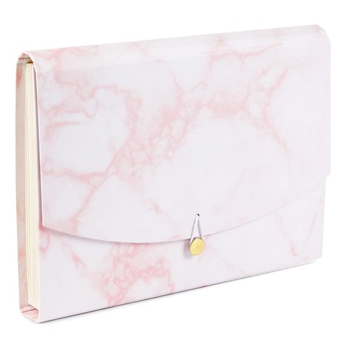 Expanding Folder with 13 Pockets for Files School and Office Supplies Pink Ma...