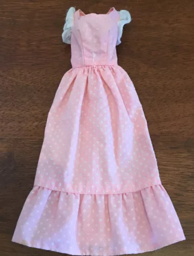 Barbie Sweet Sixteen Pink White Polka Dot Dress One Original Owner Vintage Rare