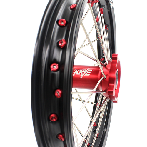 KKE 19/16 Big Kid's Wheels Rims Set Fit Honda CRF150R CRF150RB 2007-2024 CNC Red - Foto 10 di 15