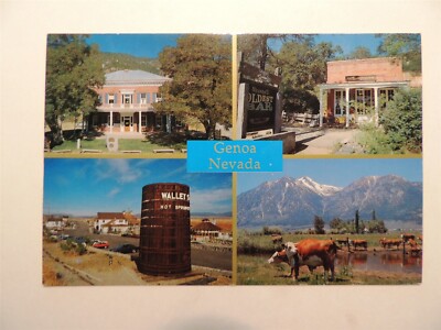 Genoa Nevada vintage postcard multiple views 1988
