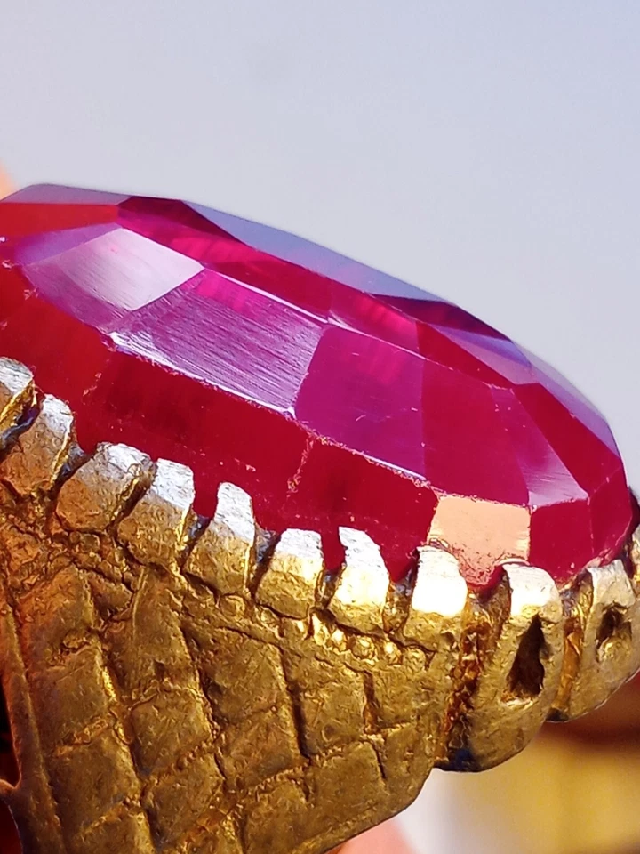 MAGNÍFICO, ESPLÉNDIDO! ANTIGUO ANILLO DE PLATA DE ORIENTE MEDIO #11 GEMA DE PIEDRA ROJA PROFUNDA Foto 4 de 4