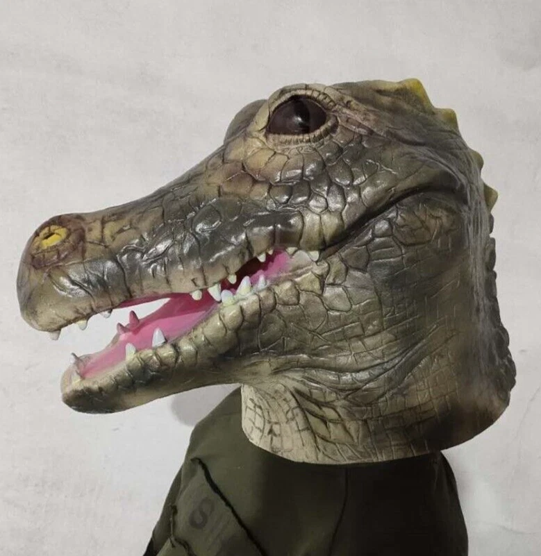 Crocodile Animal Head Full Head Latex Mask Halloween Props Cosplay Costumes - Image 4 of 4