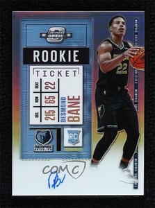 2020-21 Panini Contenders Optic Rookie Ticket Desmond Bane #126 Rookie Auto RC