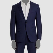 Hugo Boss Men's Blue Huge/Genius Solid Slim Fit Suit Jacket Size 38S