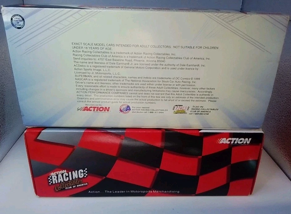 Action Dale Earnhardt Jr. 1999 AC Delco Superman 1:24 diecast stock car banco nuevo en caja Foto 2 de 4