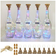 Square 8 Pack Solar Powered Wine Bottle Lights, 20 LED Waterproof Copper Cork...