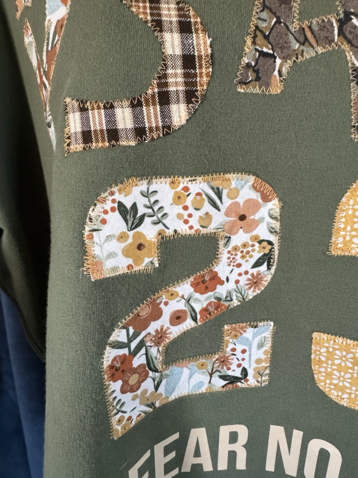 Psalm 23 Sweatshirt Custom Patchwork Refashioned - image 5