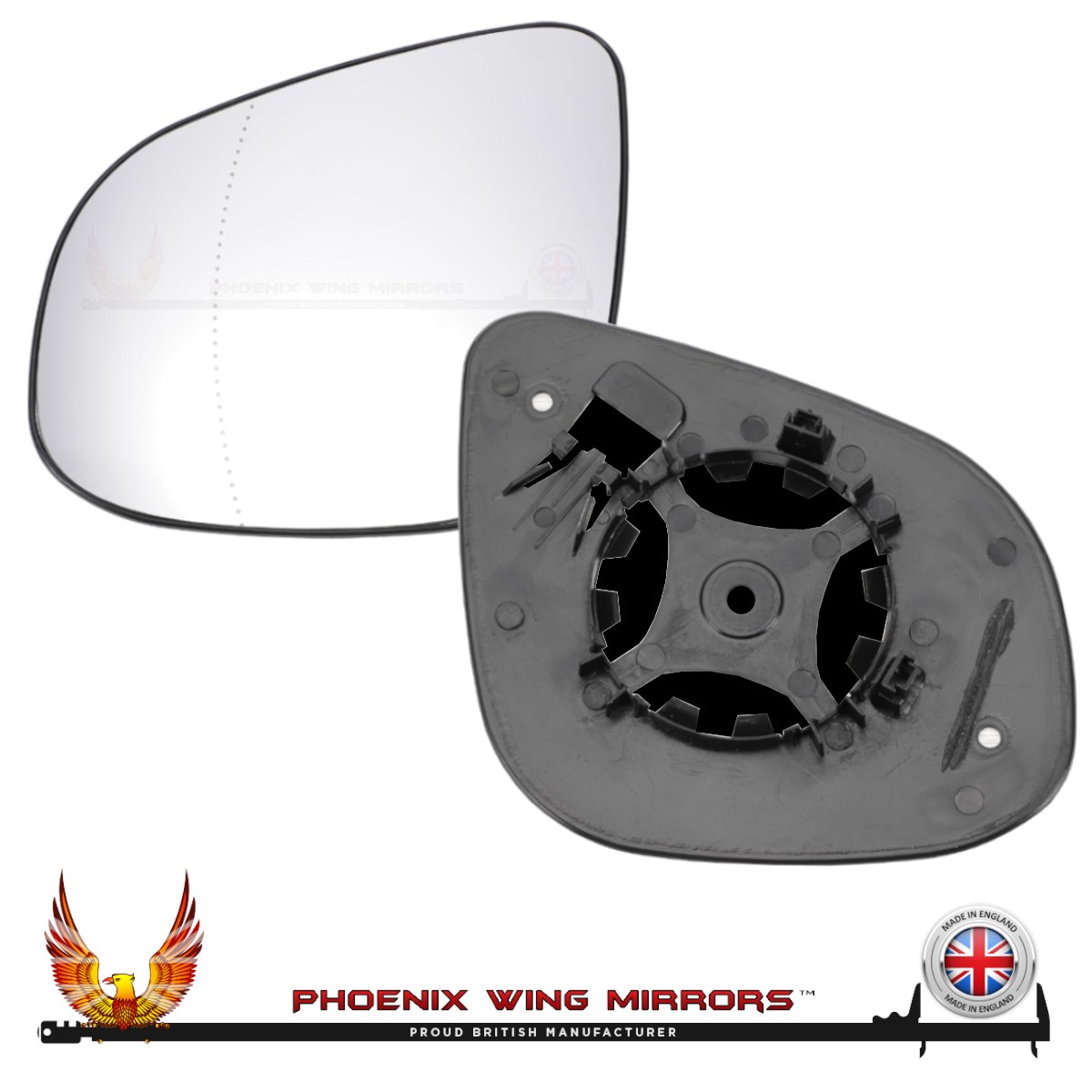 For Renault Kangoo Door Wing Mirror Glass 2013-2021 Clip On Base Left Hand