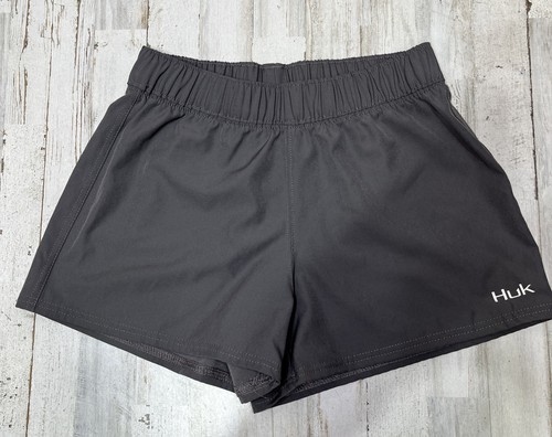 Pantaloncini da pesca Huk donna taglia small grigio scuro tasca posteriore corsa Dr1