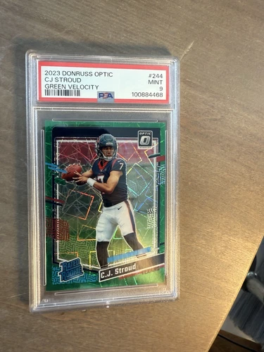2023 Panini Donruss Optic Rated Rookie C.J. Stroud #244 Green Velocity RC PSA 9