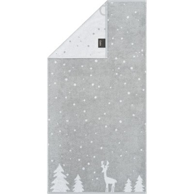 Cawö Handtücher WINTER EDITION Rudi im Schnee 6271 platin/weiß - 76 Grau