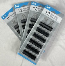 JOT Lot of 48 Binder Clips 1 1/4" Wide / 32 mm 4 Packs of 12 NEW