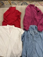 Women’s Blouses L/XL Lot Of 4 Mixed Brands & Styles (P5)