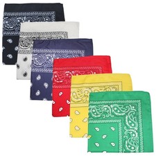 12 Pack Uni Style Apparel 100 Cotton 22 x 22 Inch Paisley Printed Bandana