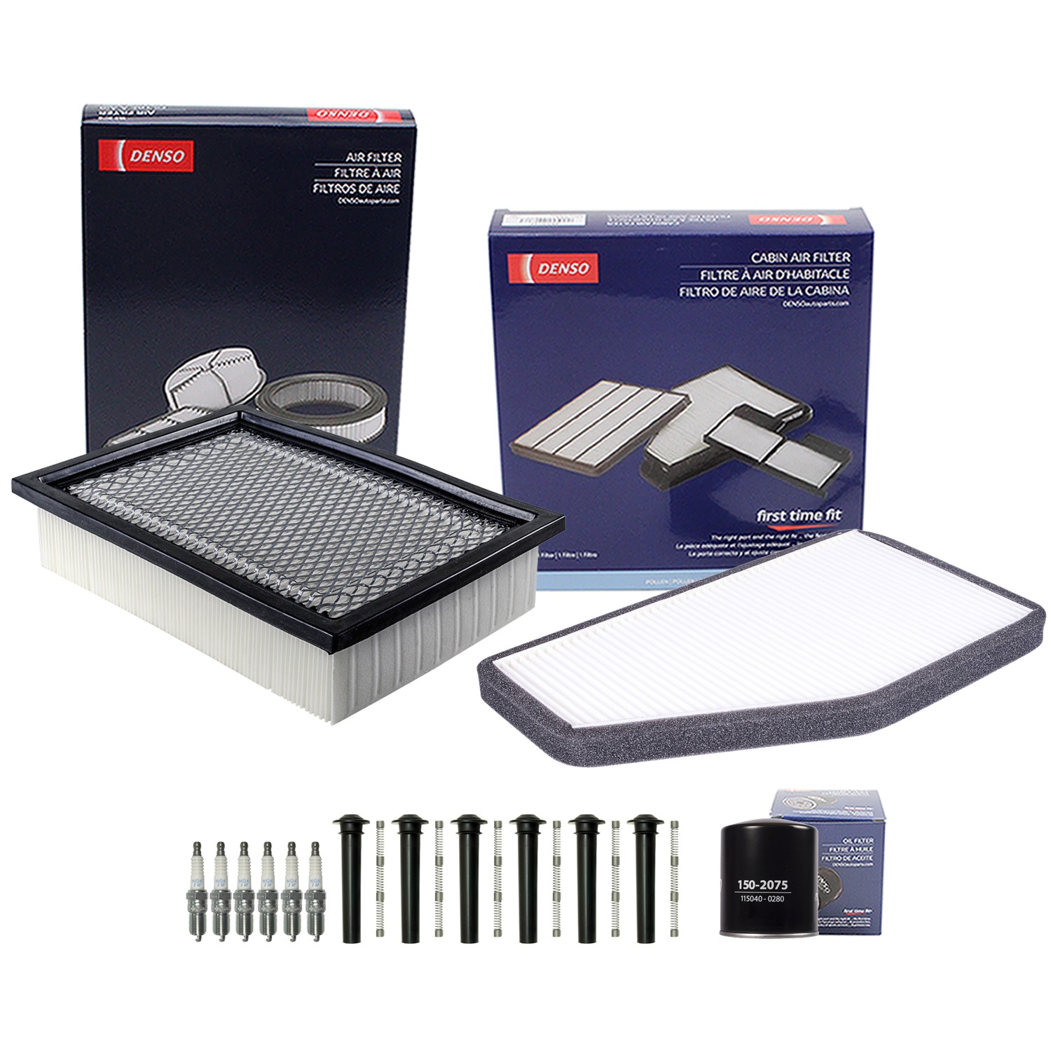 Denso Tune Up Kit NGK 6 Spark Plugs  Boots Kit for Escape Mariner 3.0 V6 DOHC 1