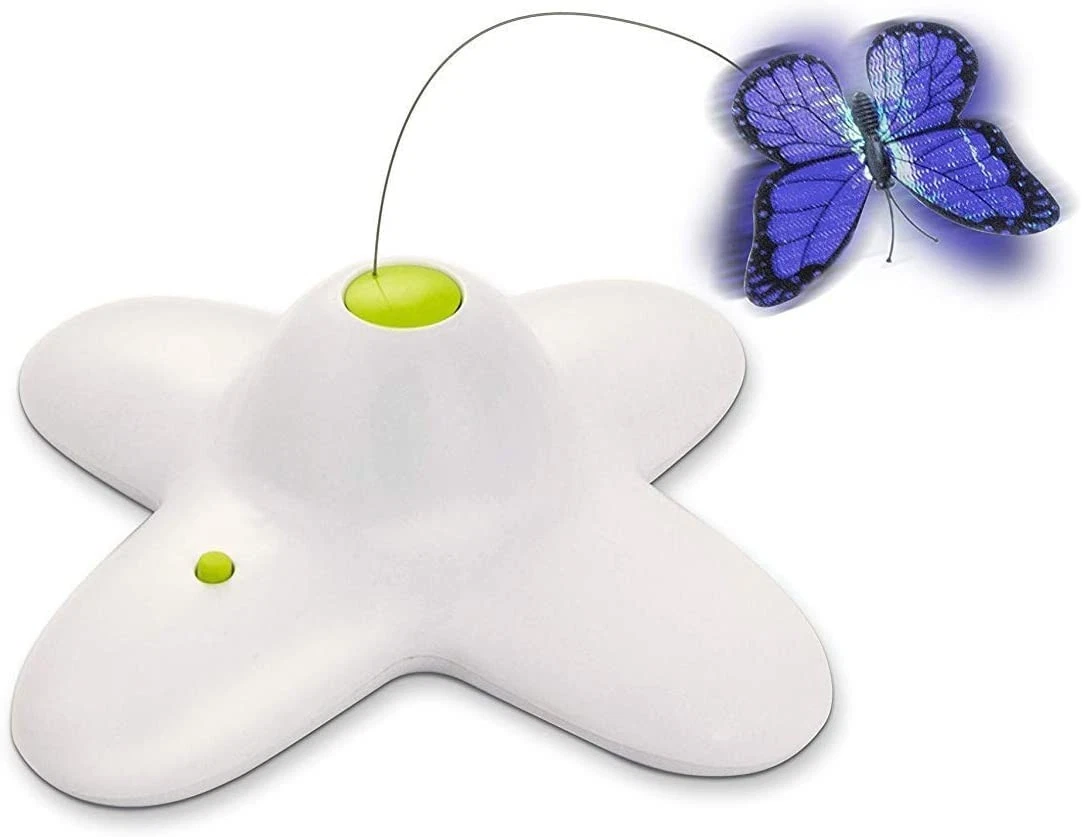 All for Paws Cat Toys Interactive Butterfly Flutter Bug Automatic White