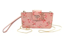 PRADA flower print shoulder bag Saffiano pink floral bag UP5318