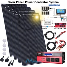 200W 400W Solar Panel Kit 5000W Inverter Power Generator for Home Grid System