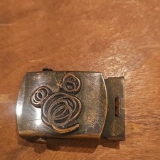 Vintage Mickey Mouse Metal Belt Buckle Made in USA Adult Unisex Silver/Bronze