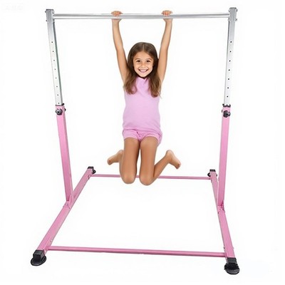 Gymnastik Horizontal Kip Bar Home Gym Höhenverstellbar für Kinder Kids Rosa
