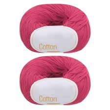 100 Cotton Yarn, 2 Packages of 100g/3.53oz Per Skein 50g/137yards /Light Red
