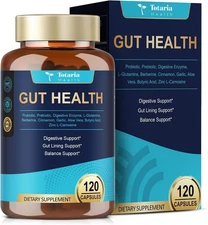 4-in-1 Gut Health Supplement with Probiotics, Prebiotics, Postbiotics & Digestiv