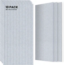 10 Pack Sound Proof Panels for Walls,48 X 24X 0.4 Inch Sound Deadening Panels,La