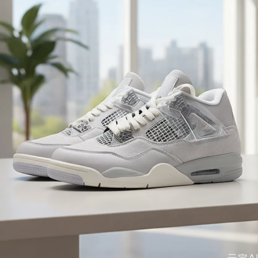 JORDN Uomo Donna Turnschuhe Unisex Retro 4 Schuhe A.J-4 Grau Silber Sneaker EU36-46