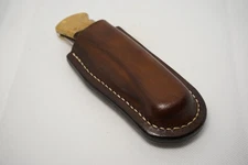handmade buck 110 custom leather sheath Dark Walnut, waxed, Sheath Only