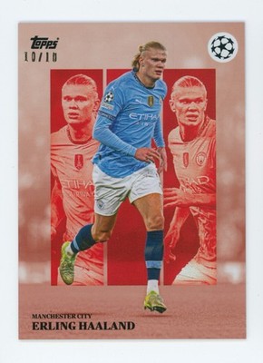 2024-25 Erling Haaland Topps Simplicidad Red Manchester City Soccer Card 10/10