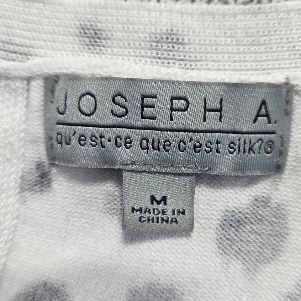 Joseph A Women's Sweater Short Sleeve Size M White Polka Dot Striped Hem - Image 4 of 4