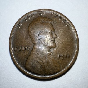 1911 Lincoln Wheat Small Cent Bronze BN, Philadelphia, Circulated