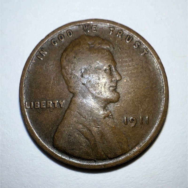1911 Lincoln Wheat Small Cent Bronze BN, Philadelphia, Circulated