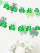 12FT St Patricks Day String Lights - 20 LED Shamrock Lights with St. Patrick'S D