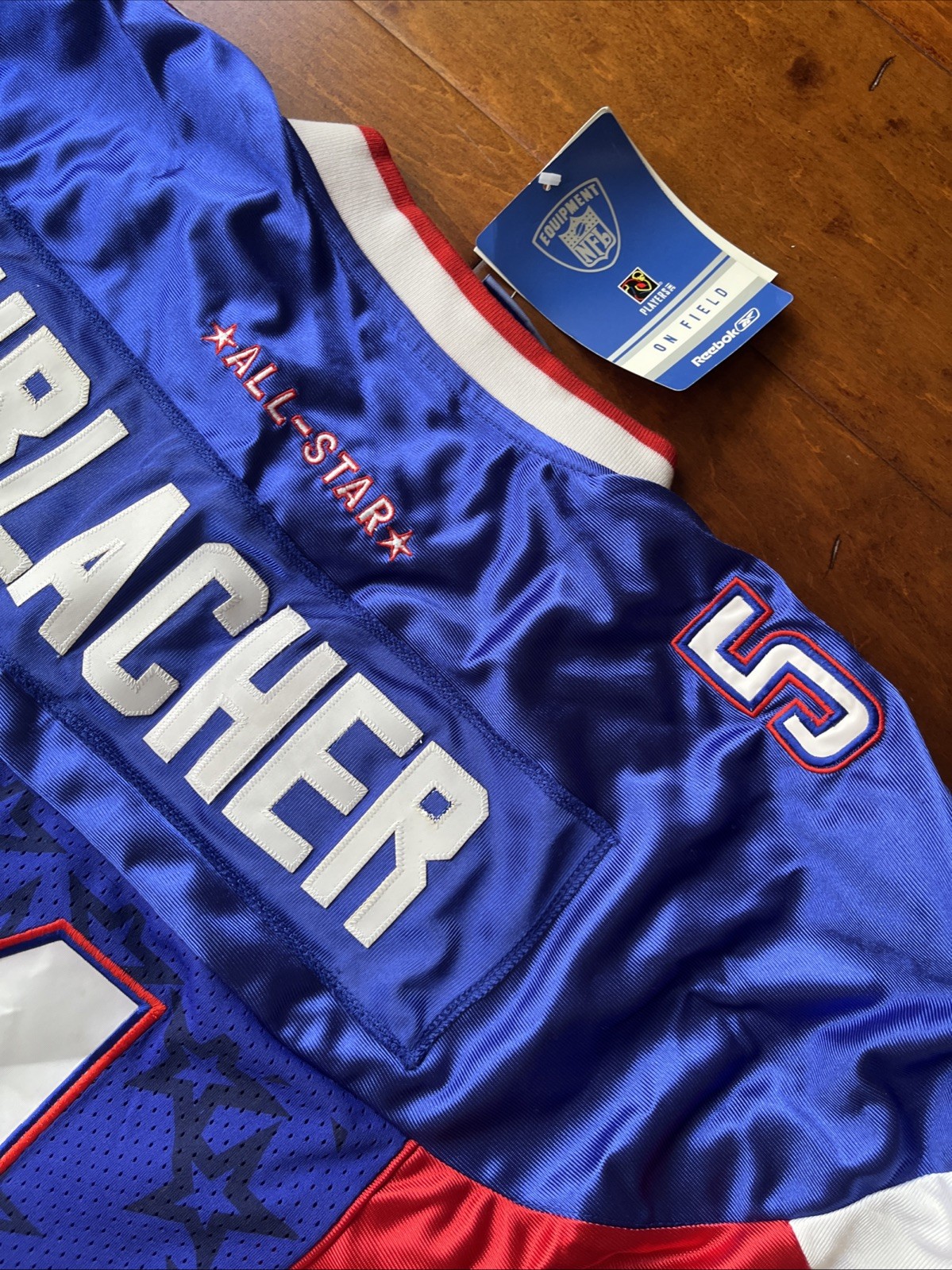 Reebok NWT Urlacher Chicago Bears NFL Pro Bowl L 2007 Jersey Blue Red White 48 thumbnail 11