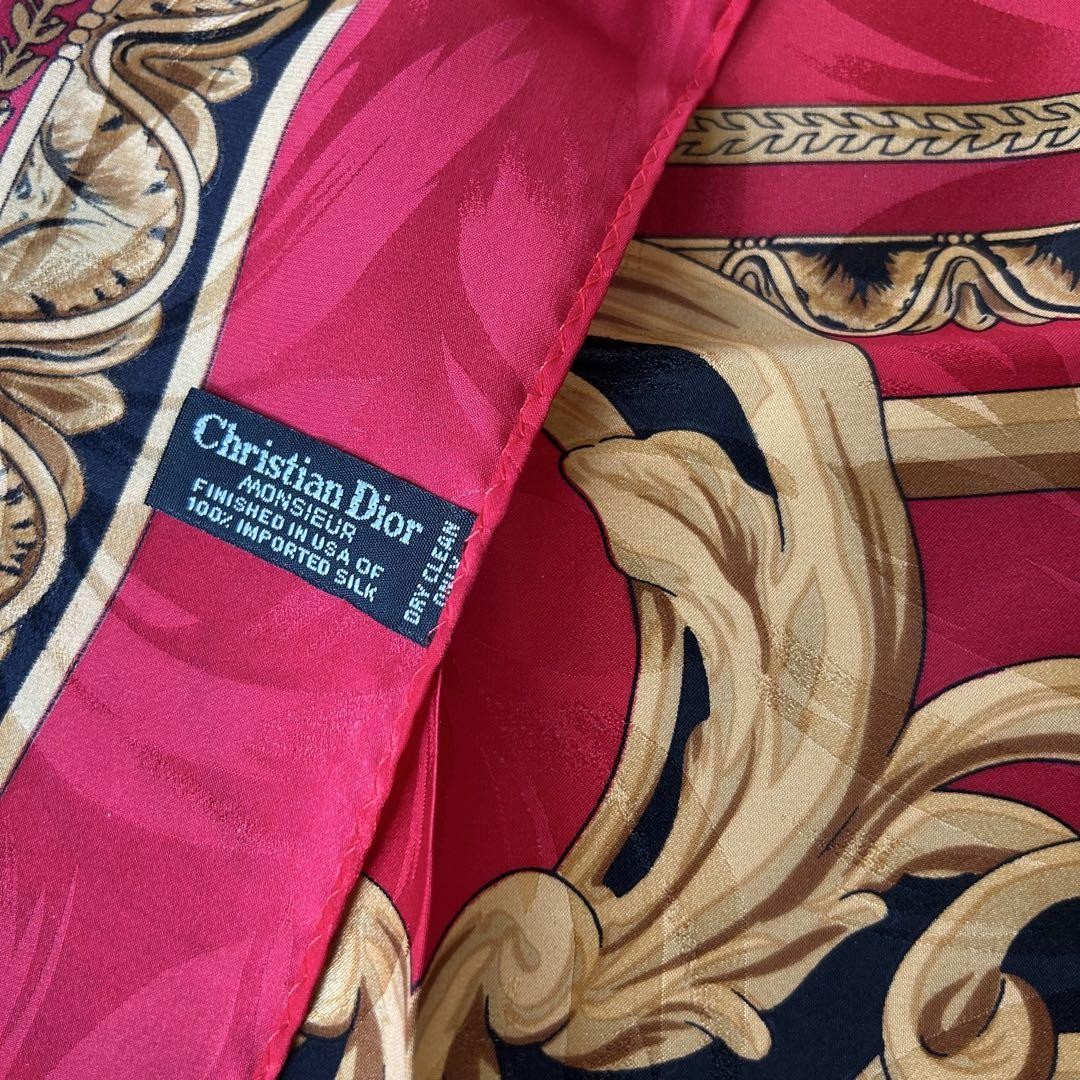 Dior かんざし DIOR レッド Christian Dior Silk Scarf Red 34.6in x 34.6in Large