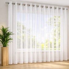 Voile Gardine Weiß Transparent Store Ösen Bleiband Maßanfertigung Vorhang