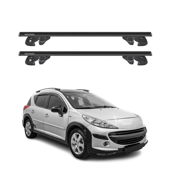 DachträGer GrundtäGer FüR Peugeot 207 Kombi 2006-2012 Pre-Fl Alu TÜV Schwarz 2X-image