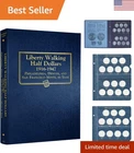 Classic Walking Liberty Half Dollar Coin Album - 1916-1947 with Clear Slides