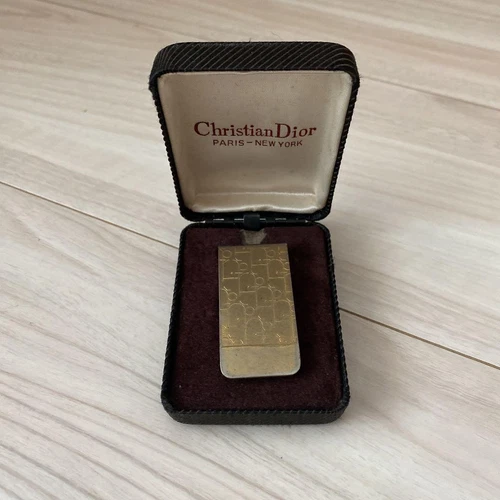 Dior 50 mm Pince à Monnaie Homme Accessoire Portefeuille Forme Rectangle Couleur Or Vintage